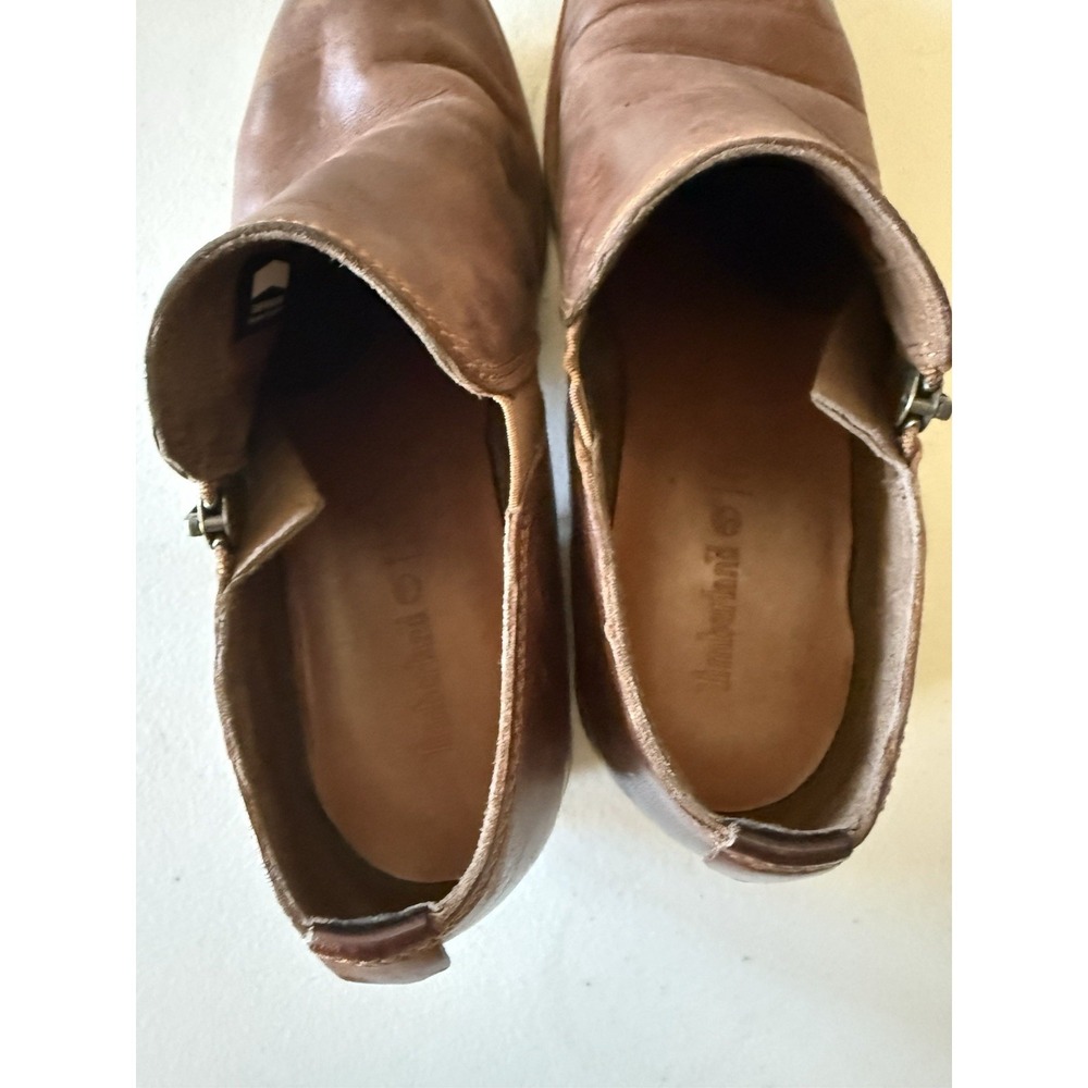 TIMBERLAND Sz 8 A1YHW BROWN Zipper Ankle Boots LEATHER - Picture 7 of 9